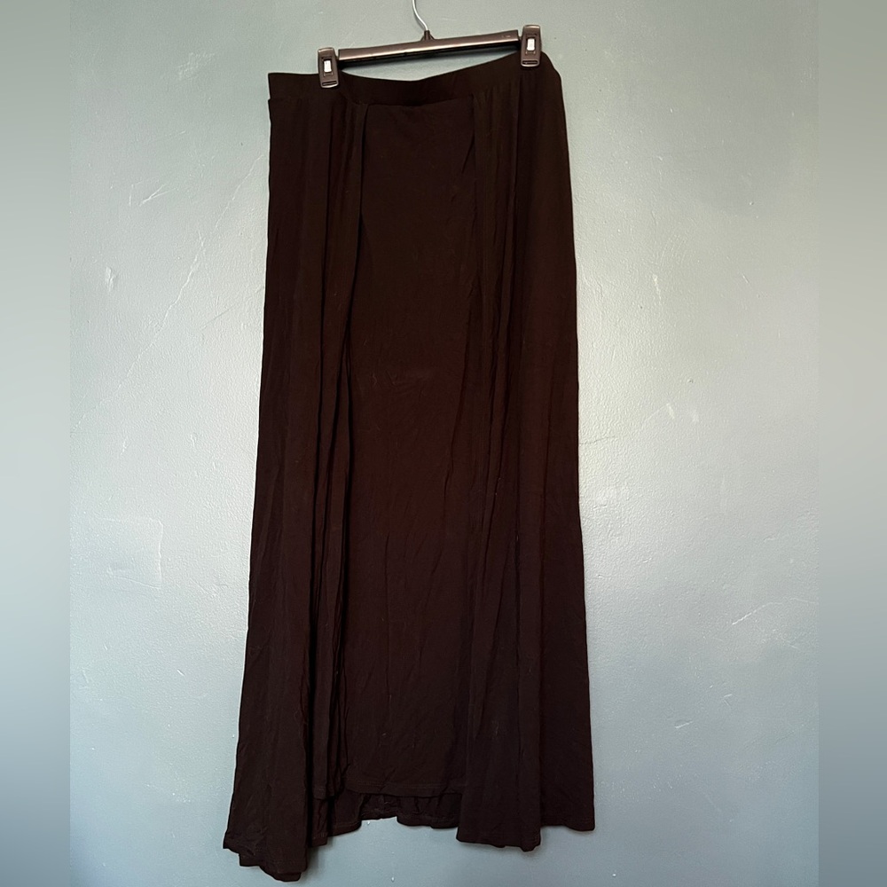 Foxblood Darla Maxi Skirt With Built in Shorts - Foxblood 3X - side slits